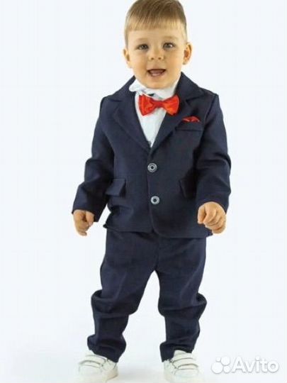 Костюм праздничный тёмно-синий габардин