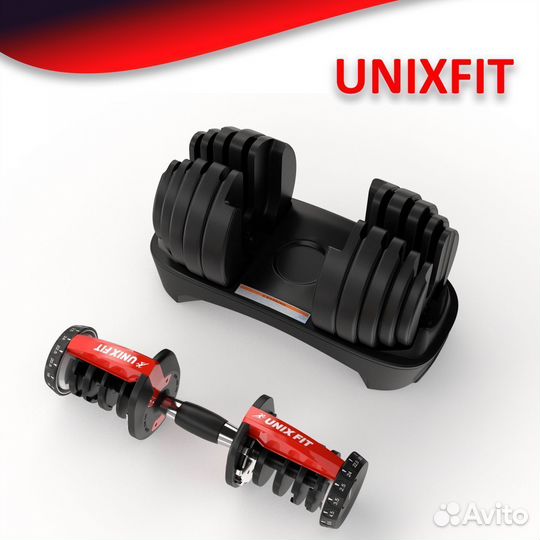 Гантель со ступенчатой регулировкой unixfit 24 кг