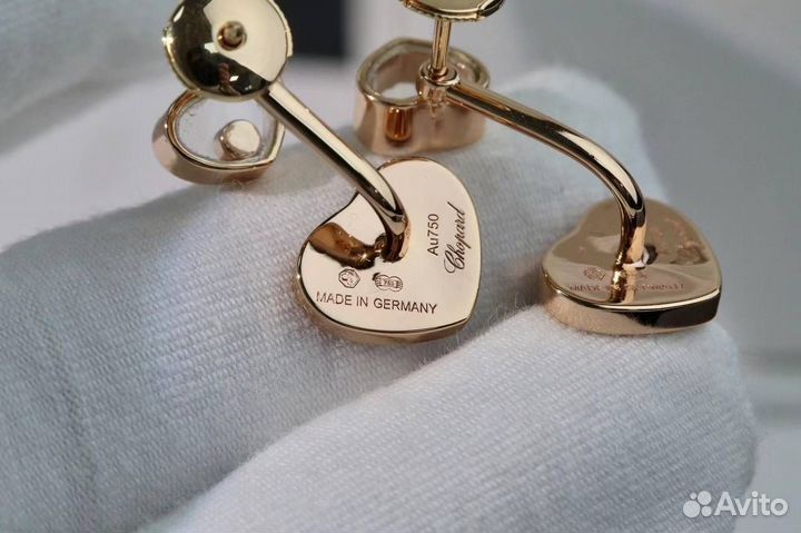 Серьги chopard happy hearts