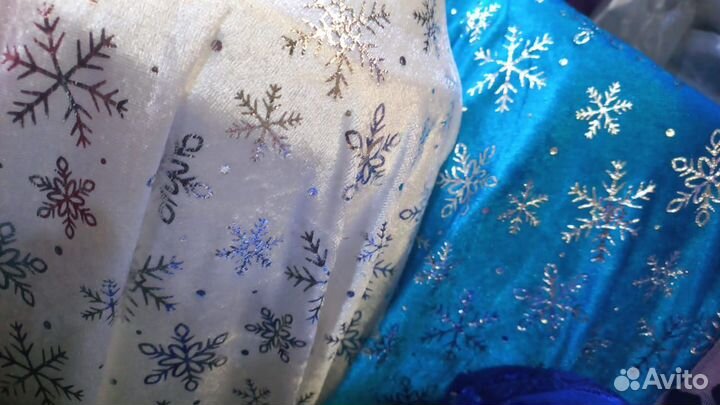 Велюр с зимним принтом. От пол рулона. По всей РФ