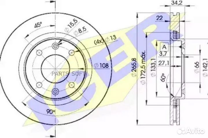 Icer 78BD47502 78BD4750-2 к-кт дисков тормозных пе