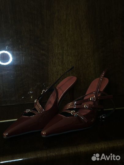 Стильные Туфли-лодочки бордовые на каблуке 9см