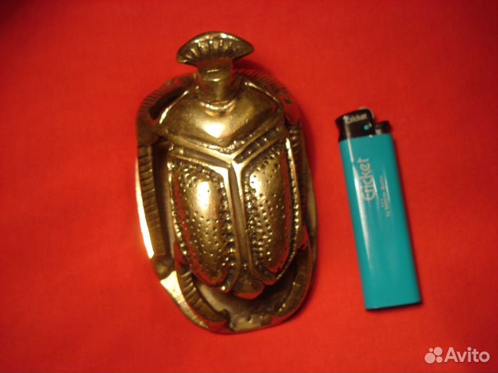 Золотой Жук Скарабей Хепри Чеканка Арабский Антик