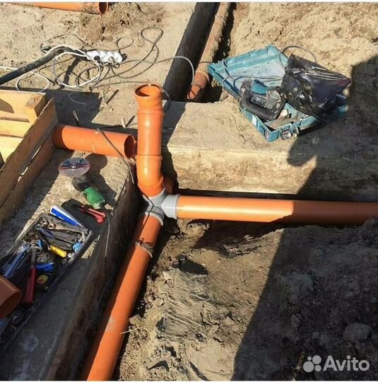 Монтаж водопровода, отопления, канализаци, скважин