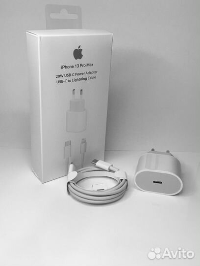 Зарядка для iPhone (блок+Кабель Type-C Лайтинг)