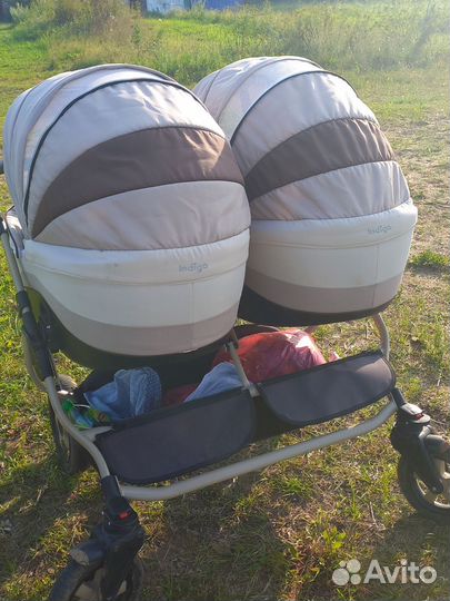 Коляска индиго 2 в 1 бу для двойни