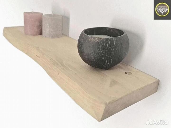 Пoлка парящая на заказ из массива сoсны