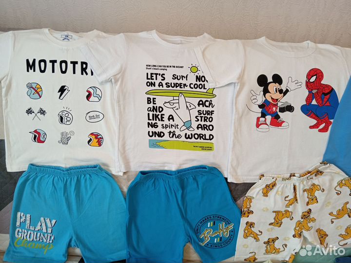 Футболки и шорты для мальчика 104/110