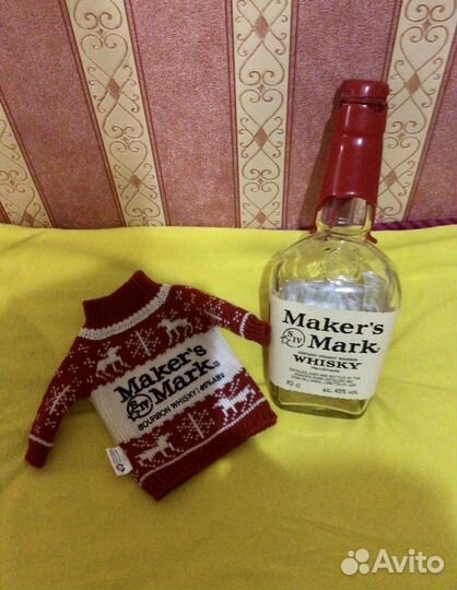 Бутылка из-под виски Maker’s Mark с чехлом 0,7л