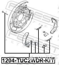 Ремкомплект барабанного тормоза hyundai tucson