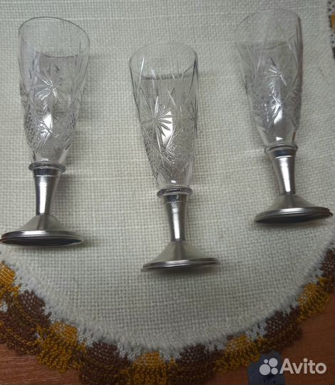 Хрустальные рюмки на метал. ножке СССР