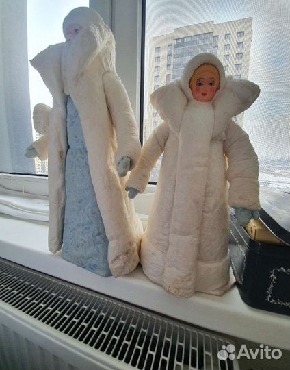Дед мороз и снегурочка СССР ватные