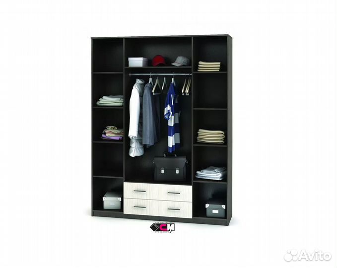 Шкаф четырехстворчатый Квадро Ясень Шимо