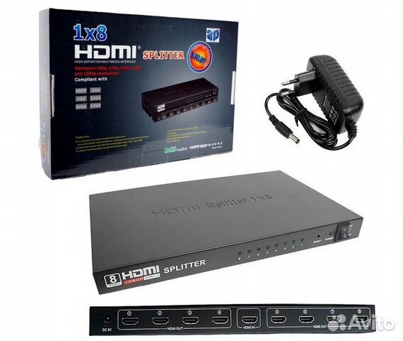 Разветвитель hdmi 1 вход 8 выхода
