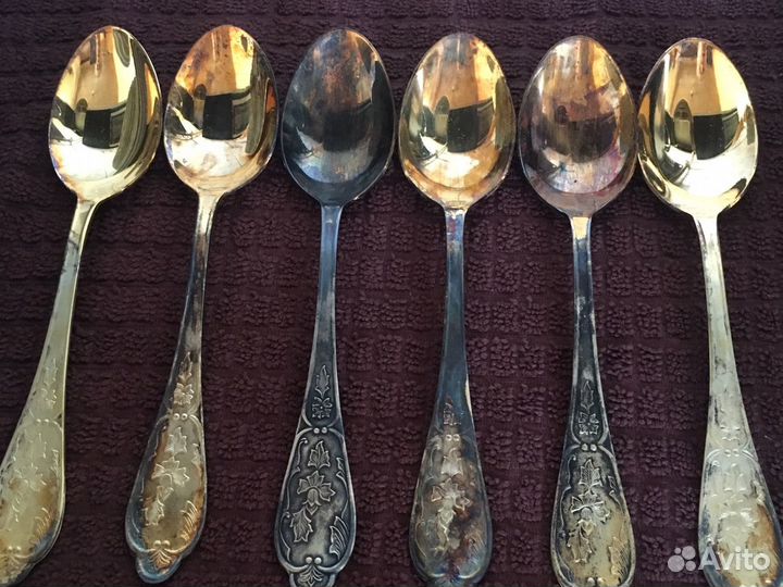 Десертные ложки позолоченные. СССР