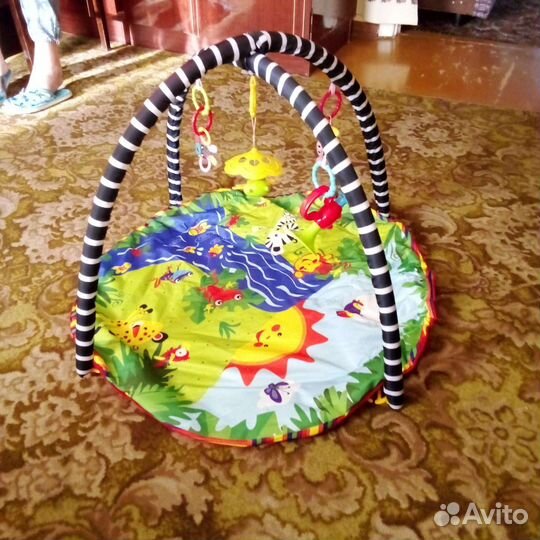 Развивающий коврик, ванночка, горка для купания