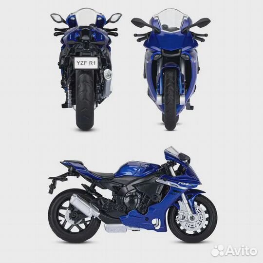 Игрушечный металлический мотоцикл Yamaha YZF-R1