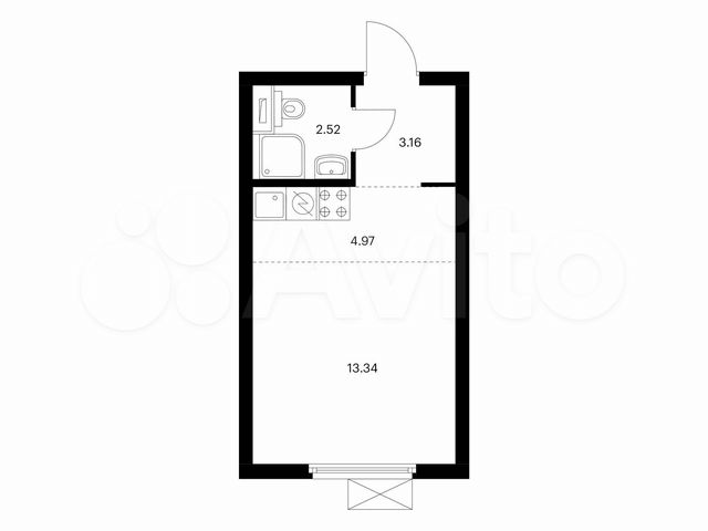 Квартира-студия, 24 м², 29/33 эт.