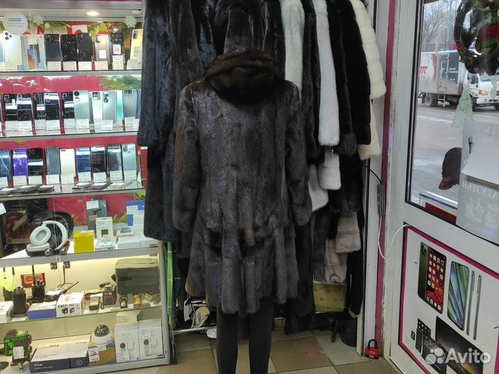 Шуба норковая с капюшоном 48 52