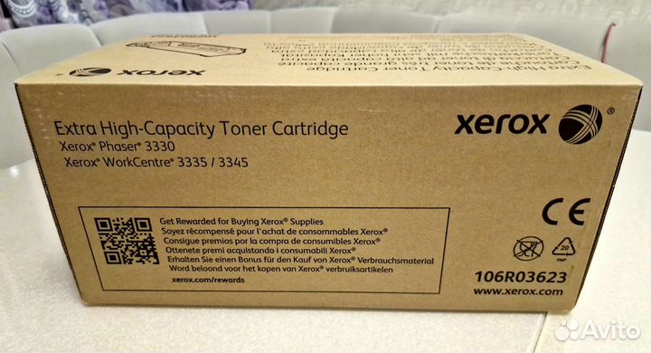 Новый оригинальный картридж Xerox 106R03623