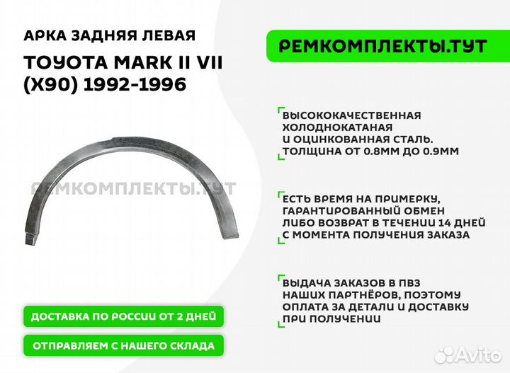 Арка задняя Toyota Mark 2 X90 левая