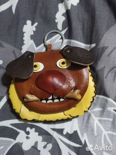 Кожаный кошелёк собака