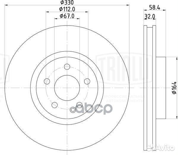 Диск торм. для а/м Mercedes Vito (W447) (14) п