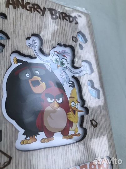 Новая деревянная открытка Angry birds