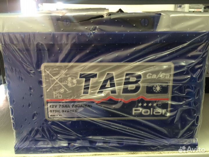 75Ач Аккумулятор Tab polar 75 R+