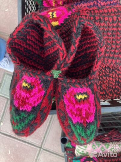 Носки ручной вязки шерстяные