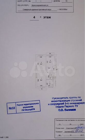 Комната 14 м² в 3-к., 4/5 эт.