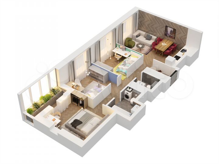 3-к. квартира, 74,3 м², 5/13 эт.