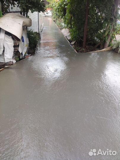 Бетонные работы, отмостка, площадка, фундамент