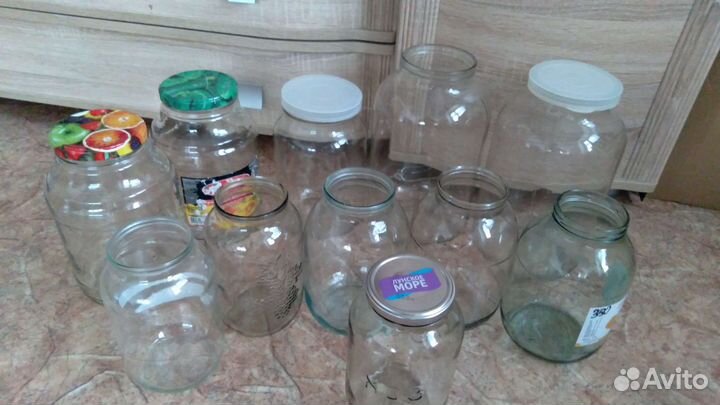Банки стеклянные с широким горлом и обычные