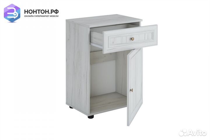 Тумба с ящиком Оскар-7А дуб крафт белый / дуб краф