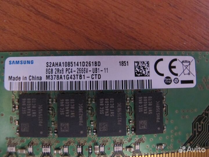 Оперативная память ddr4 16 GB (2х8GB) samsung 2666