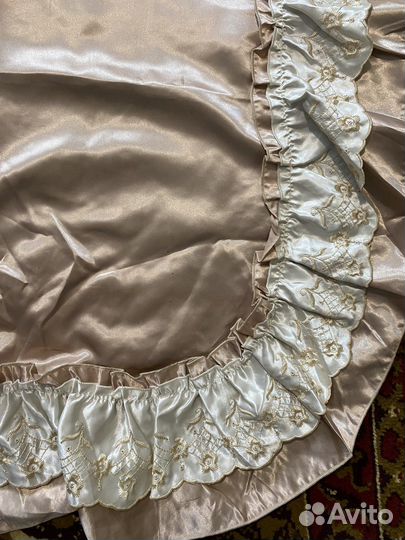 Шторы атласные кофейные