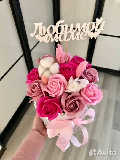 Композиции из мыльных роз