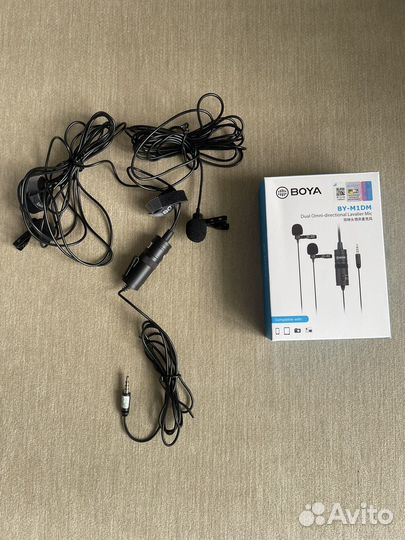 Двойная петличка boya by-m1dm