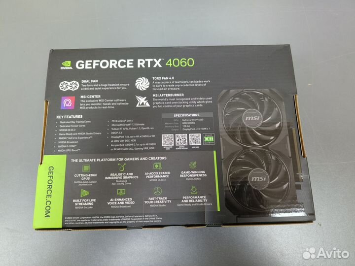 Видеокарта MSI GeForce RTX 4060 ventus 2X 8G OC