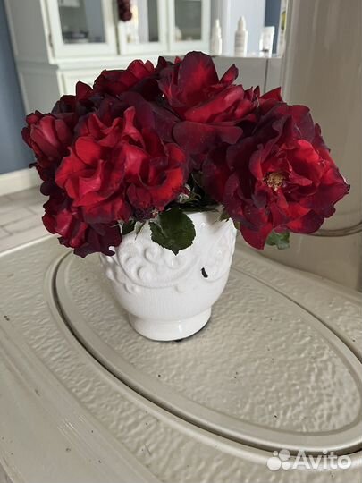 Ваза (банка) с крышкой керамическая белая