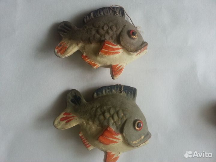 Елочные игрушки СССР пресс опилки Карась