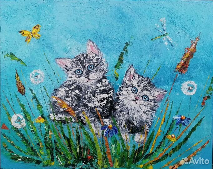 Картина маслом котята
