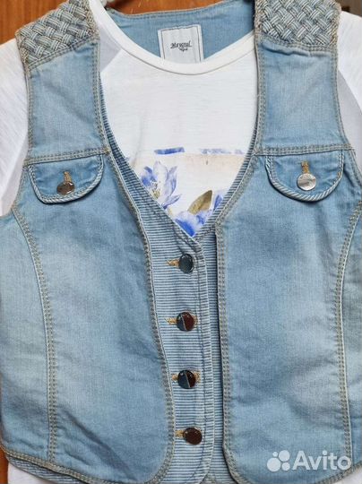 Джинсовая жилетка для девочки