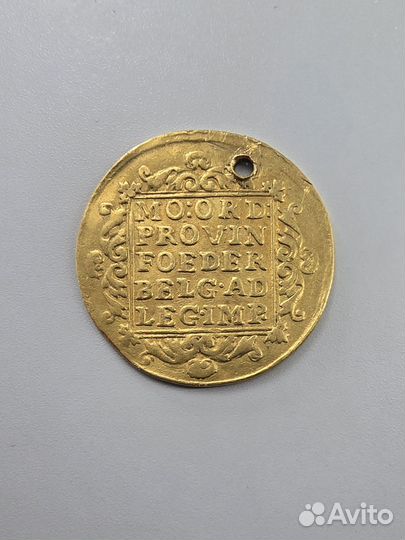 Золотая монета голландский дукат