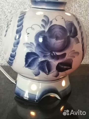 Лампа-ночник. Фарфор. Гжель