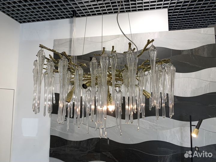 Подвесная люстра грейни со стеклянными подвесами