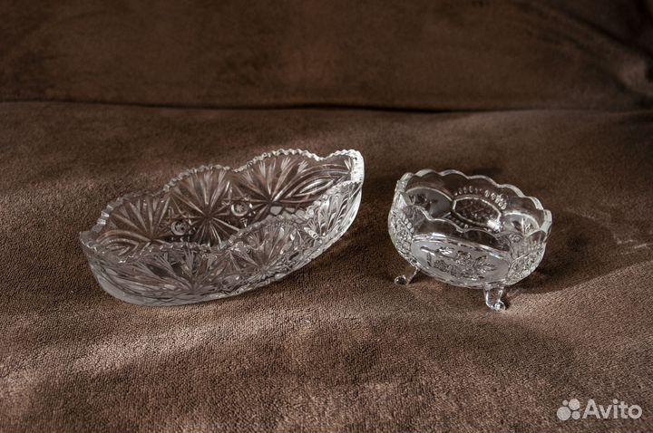 Хрустальная ваза штоф салатник рюмки бокалы