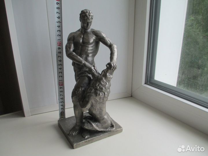 Скульптура СССР Самсон 28 См Силумин