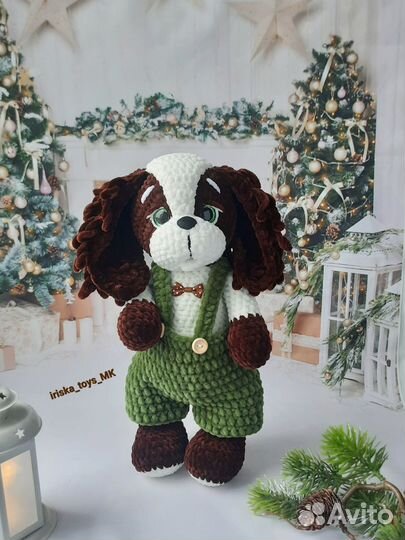 Вязаные игрушки Собака ручная работа